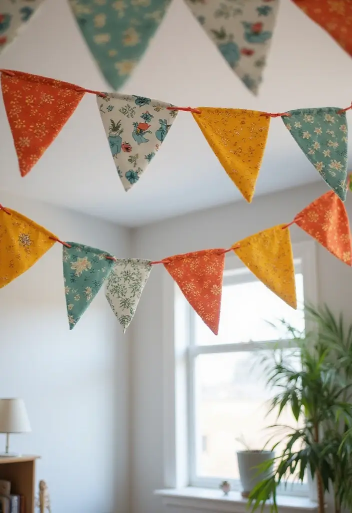 25 Easy DIY Home Decor Projects That'll Transform Your Space (Even Your Kids Can Do #17!) - 13. Fabric Bunting