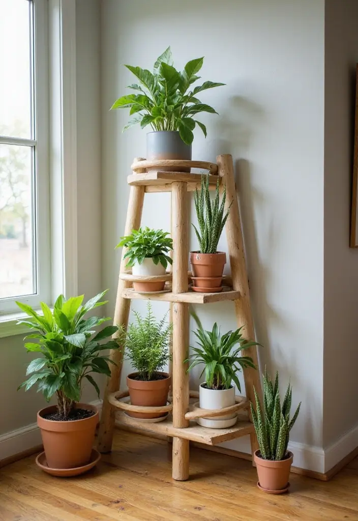 25 Easy DIY Home Decor Projects That'll Transform Your Space (Even Your Kids Can Do #17!) - 15. DIY Plant Stand