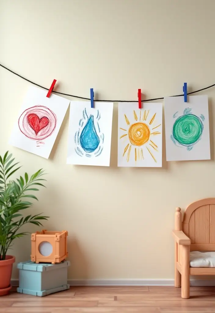 25 Easy DIY Home Decor Projects That'll Transform Your Space (Even Your Kids Can Do #17!) - 17. DIY Kids' Art Display
