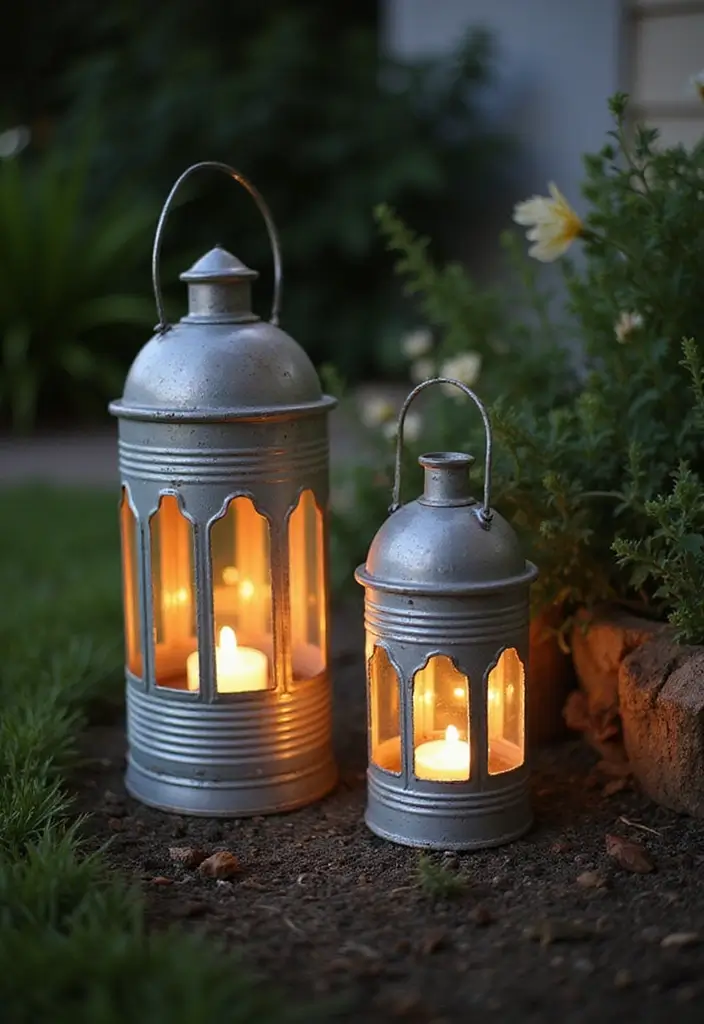25 Easy DIY Home Decor Projects That'll Transform Your Space (Even Your Kids Can Do #17!) - 22. Upcycled Tin Can Lanterns