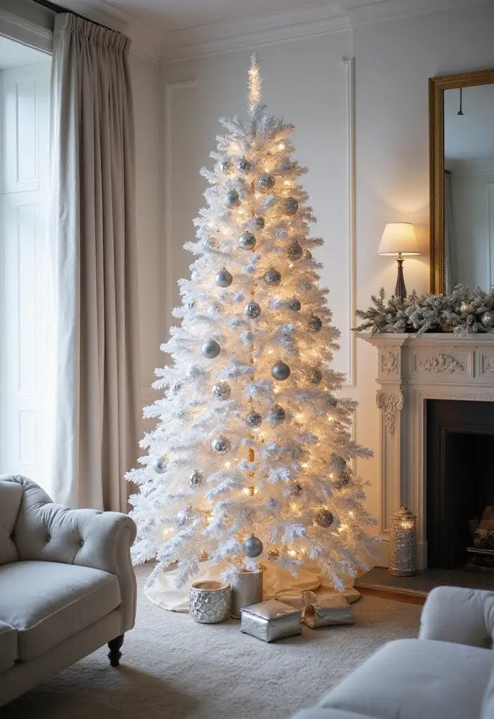 10 Elegant Christmas Trees That Will Transform Your Home into a Winter Wonderland! - 1. The Classic White Christmas