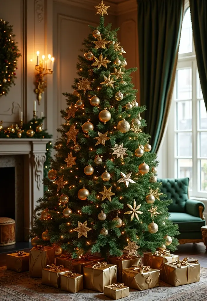 10 Elegant Christmas Trees That Will Transform Your Home into a Winter Wonderland! - 2. Glamorous Gold and Green