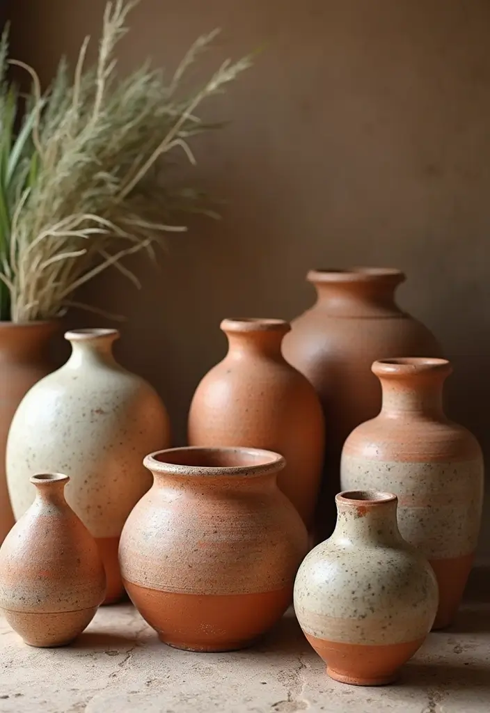 15 Bohemian Home Decor Ideas That'll Turn Your Space Into a Boho Oasis (#3 Is a Must-Try!) - 11. Earthy Ceramic and Pottery