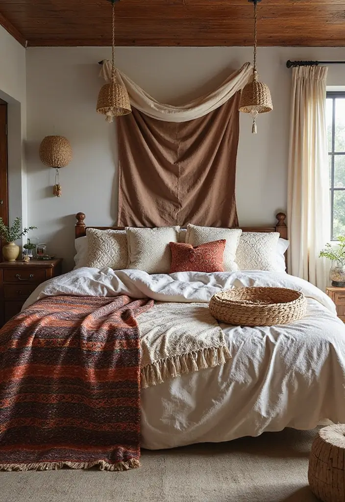 15 Bohemian Home Decor Ideas That'll Turn Your Space Into a Boho Oasis (#3 Is a Must-Try!) - 3. Layered Textiles for Depth