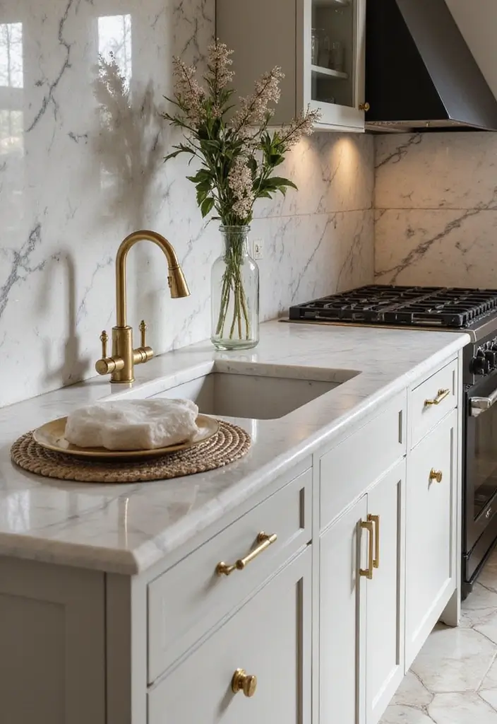 10 Elegant Kitchen Designs That Will Make You Fall in Love with Cooking Again! - 2. Luxurious Marble Elegance 1