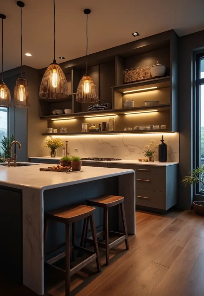 10 Elegant Kitchen Designs That Will Make You Fall in Love with Cooking Again! - 8. Elegant Lighting Solutions 1