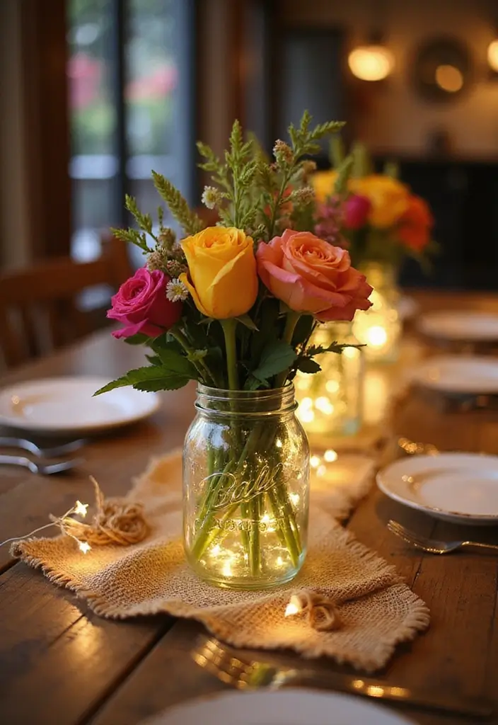 15 Ingenious DIY Decor Projects That Look Professionally Styled (On a Shoestring!) - 2. Elegant Mason Jar Centerpieces 1