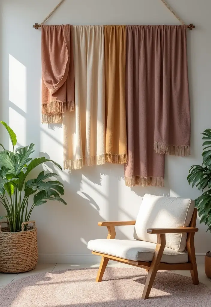 15 Ingenious DIY Decor Projects That Look Professionally Styled (On a Shoestring!) - 3. Chic Fabric Wall Hangings 1