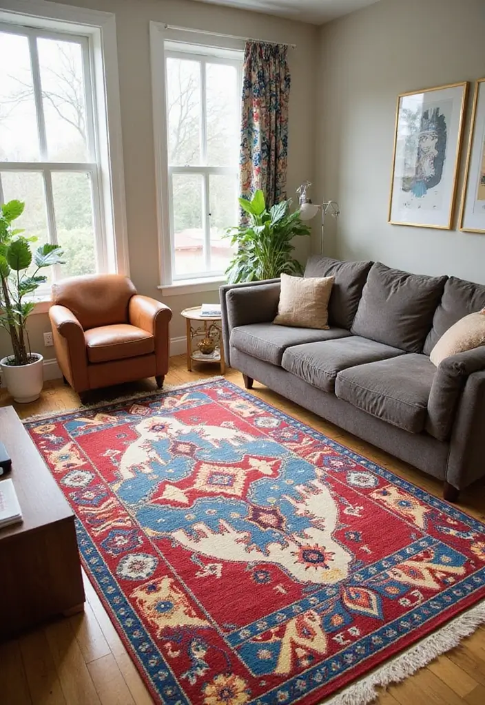 20 Stunning Living Room Decor Ideas That Will Transform Your Space Instantly! - 11. Colorful Rugs 1
