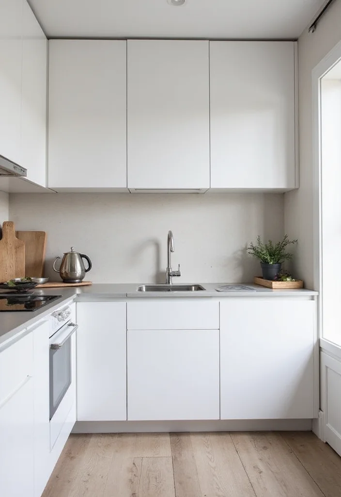 21 Stylish Tiny Kitchen Designs That Prove Small Can Be Fabulous! - 1. Minimalist Marvel: Sleek and Simple