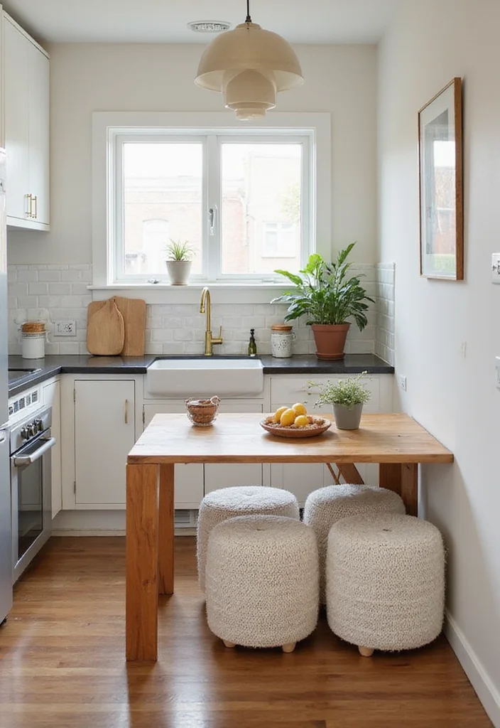 21 Stylish Tiny Kitchen Designs That Prove Small Can Be Fabulous! - 10. Multifunctional Furniture: Versatile and Stylish