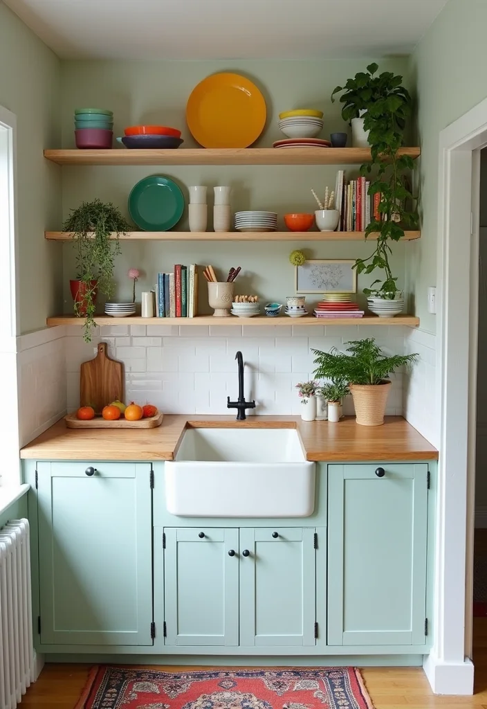 21 Stylish Tiny Kitchen Designs That Prove Small Can Be Fabulous! - 11. Open Shelving: Display Your Style