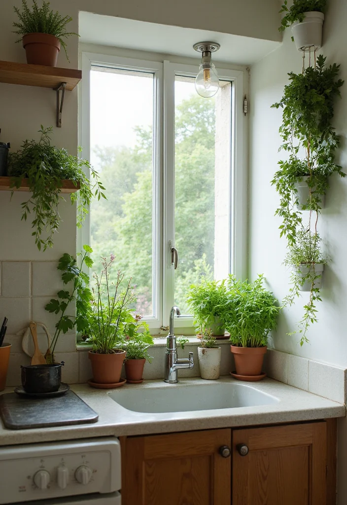 21 Stylish Tiny Kitchen Designs That Prove Small Can Be Fabulous! - 14. Indoor Herb Garden: Fresh and Flavorful