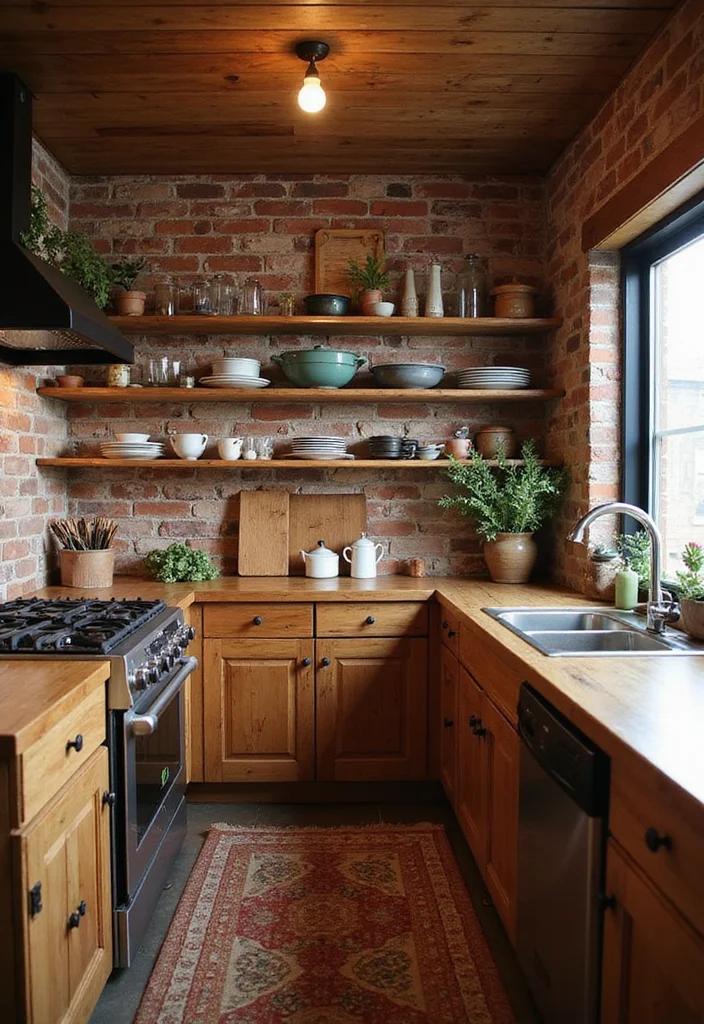 21 Stylish Tiny Kitchen Designs That Prove Small Can Be Fabulous! - 2. Rustic Charm: Cozy and Inviting