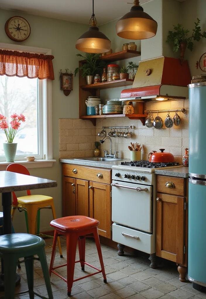 21 Stylish Tiny Kitchen Designs That Prove Small Can Be Fabulous! - 20. Vintage Accents: Timeless Appeal