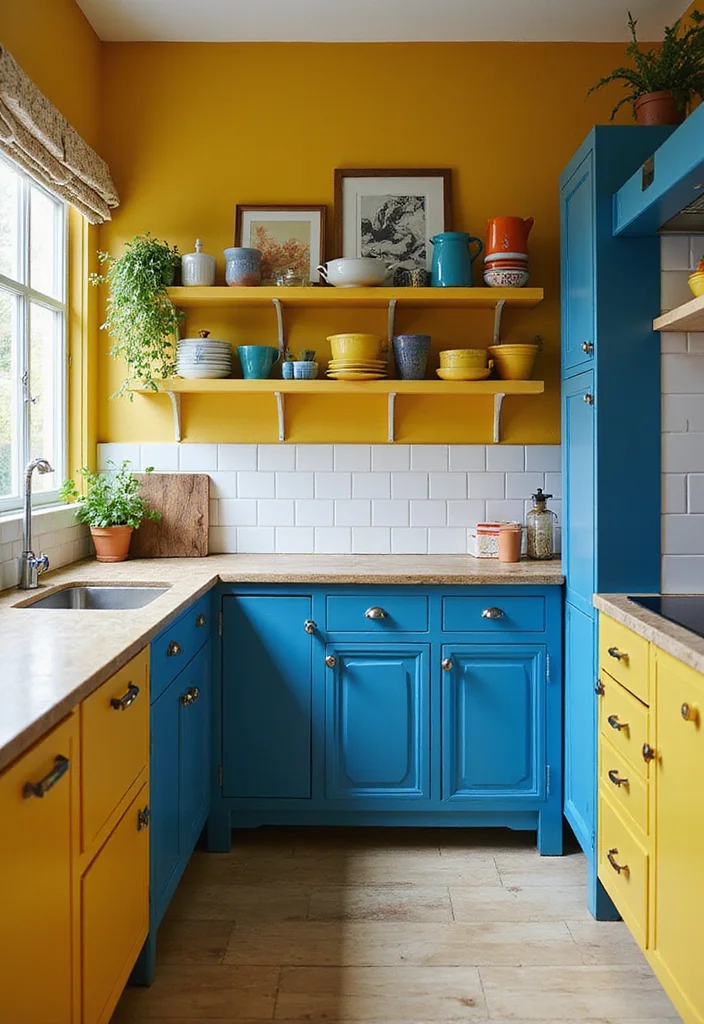 21 Stylish Tiny Kitchen Designs That Prove Small Can Be Fabulous! - 3. Bold Colors: Make a Statement