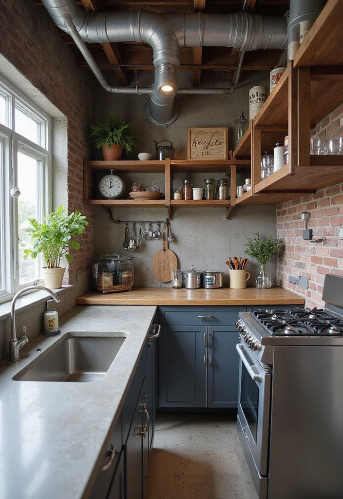 21 Stylish Tiny Kitchen Designs That Prove Small Can Be Fabulous! - 5. Industrial Edge: Urban Chic