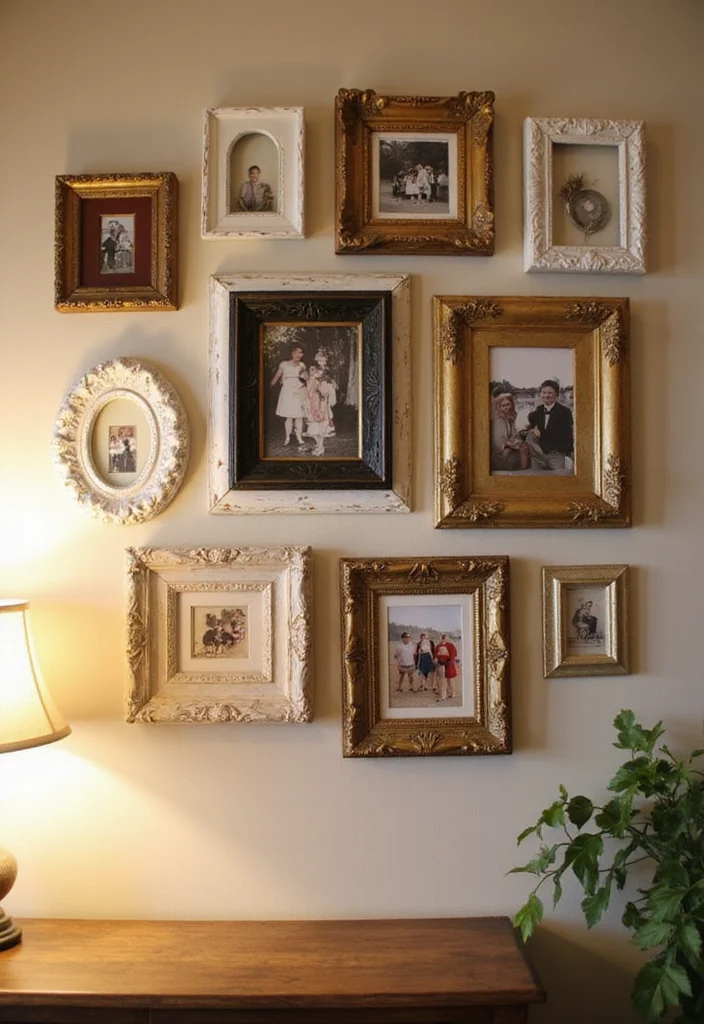 15 Vintage Wall Decor Ideas That'll Make Your Tiny Home Feel Timeless! - 1. Vintage Picture Frames 1