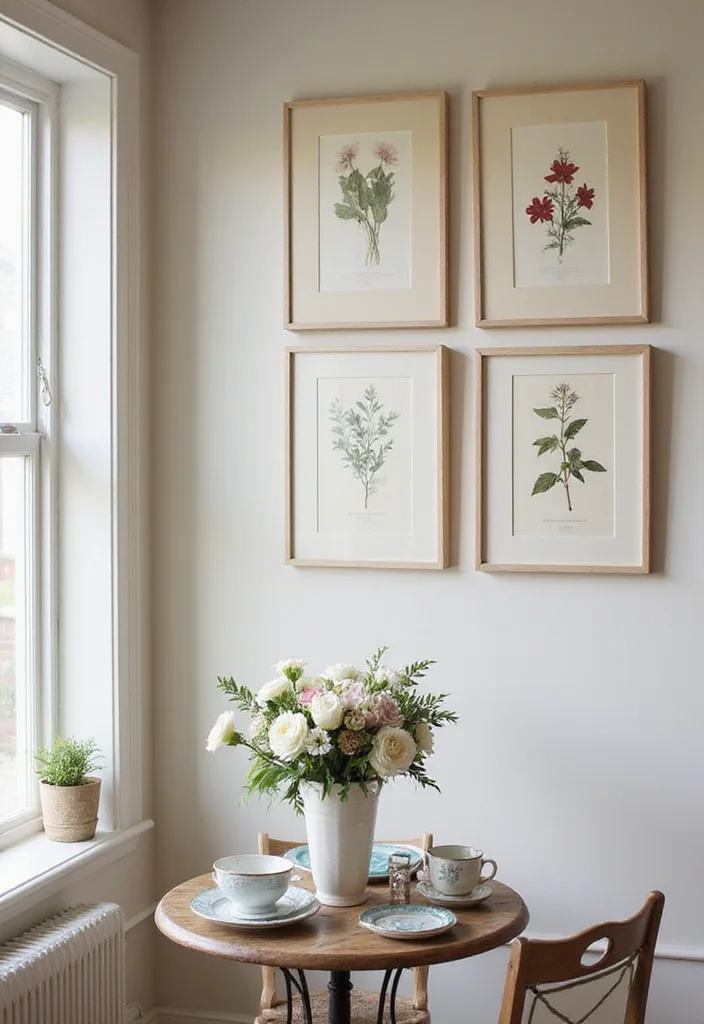 15 Vintage Wall Decor Ideas That'll Make Your Tiny Home Feel Timeless! - 12. Botanical Prints 1