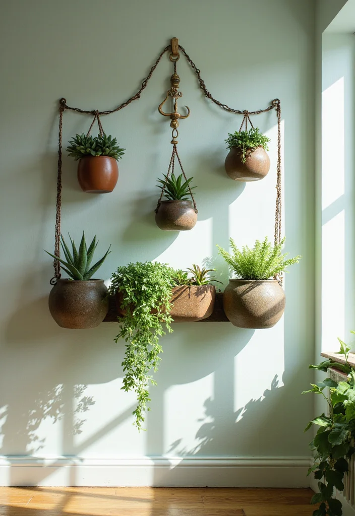 15 Vintage Wall Decor Ideas That'll Make Your Tiny Home Feel Timeless! - 15. Wall-mounted Plants 1