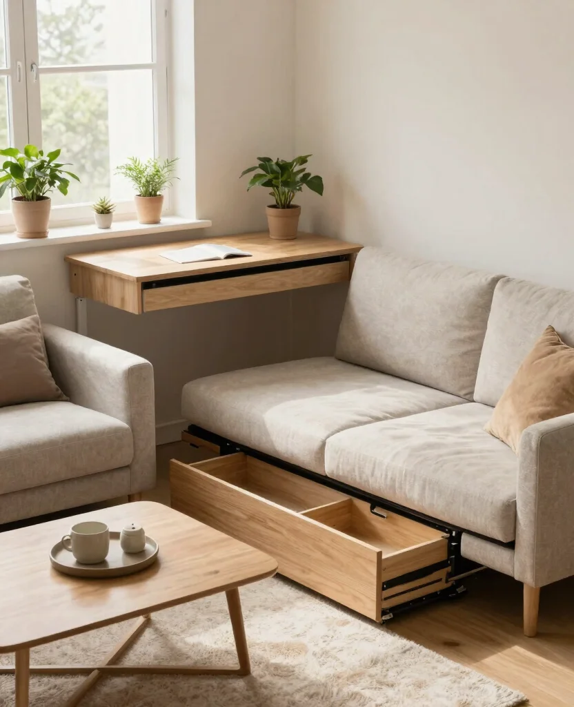 10 Inspiring Minimalist Home Ideas for Cozy Tiny Living Spaces - 1. Multifunctional Furniture 1