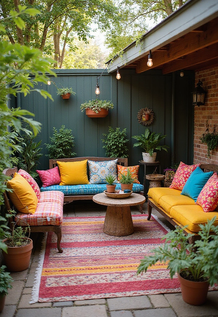 10 Jaw-Dropping Outdoor Living Spaces Makeovers That Transform Your Backyard Overnight - 5. Colorful Patio Decor 1