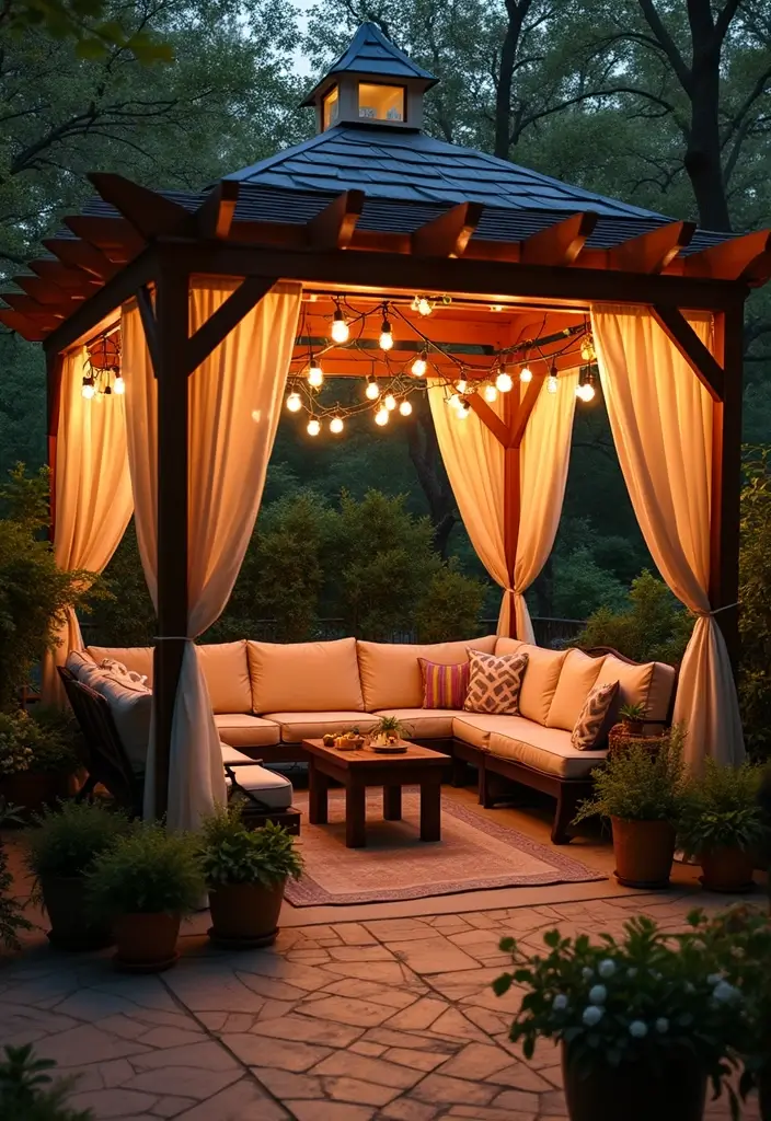 10 Jaw-Dropping Outdoor Living Spaces Makeovers That Transform Your Backyard Overnight - 6. Inviting Gazebo or Pergola 1