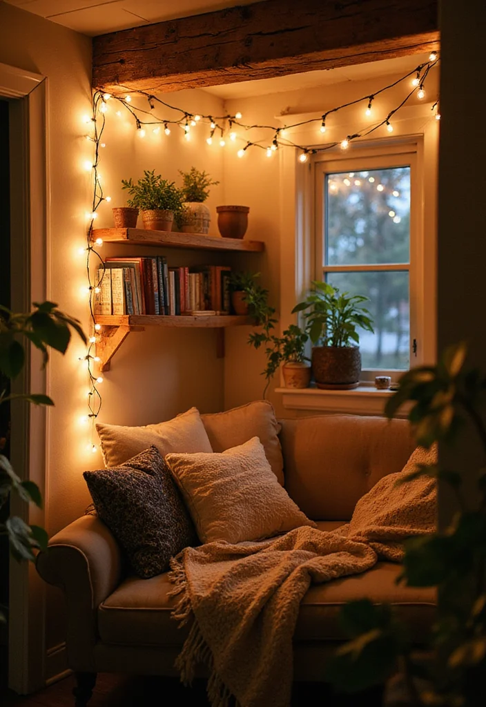 12 Tiny Home Lighting Ideas That Will Transform Your Space into a Cozy Oasis! - 1. Dazzling Fairy Lights 1