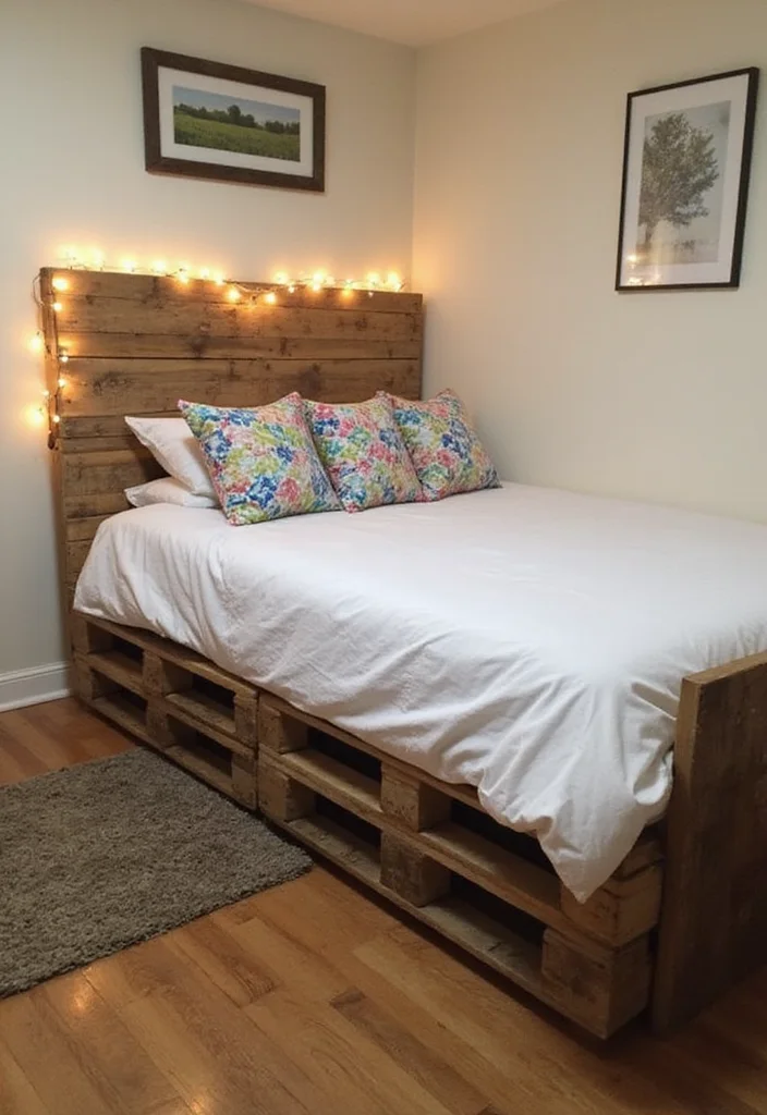 15 Budget-Friendly Tiny Home Bedroom Makeovers That Will Leave You Speechless (Wait Until You See #9!) - 3. DIY Pallet Bed 1
