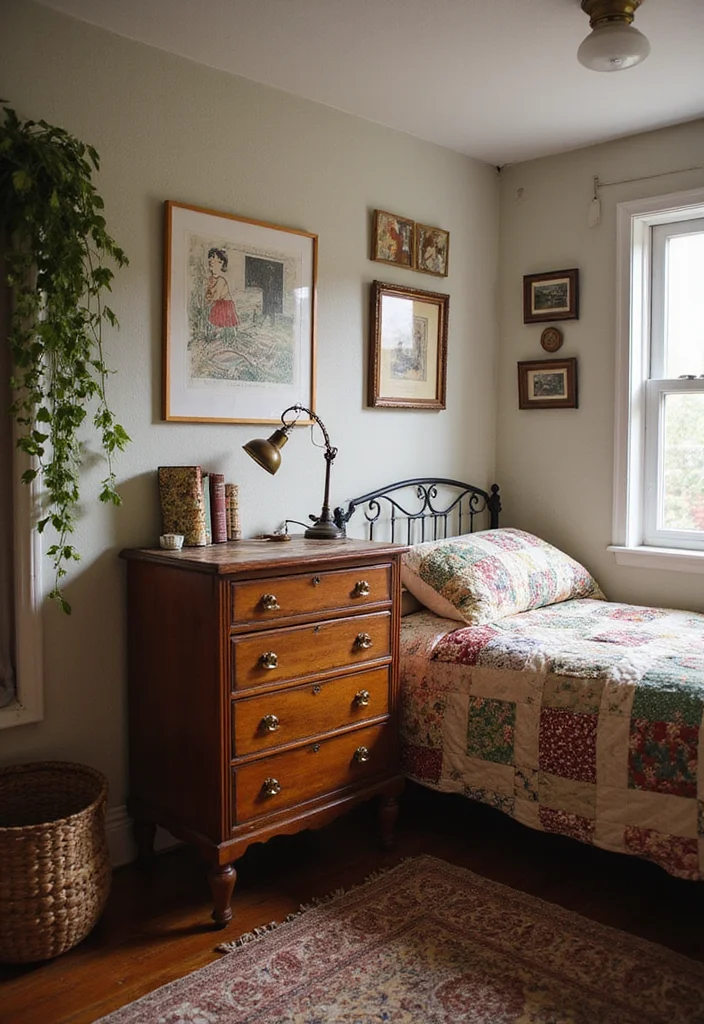 15 Budget-Friendly Tiny Home Bedroom Makeovers That Will Leave You Speechless (Wait Until You See #9!) - 8. Vintage Finds 1