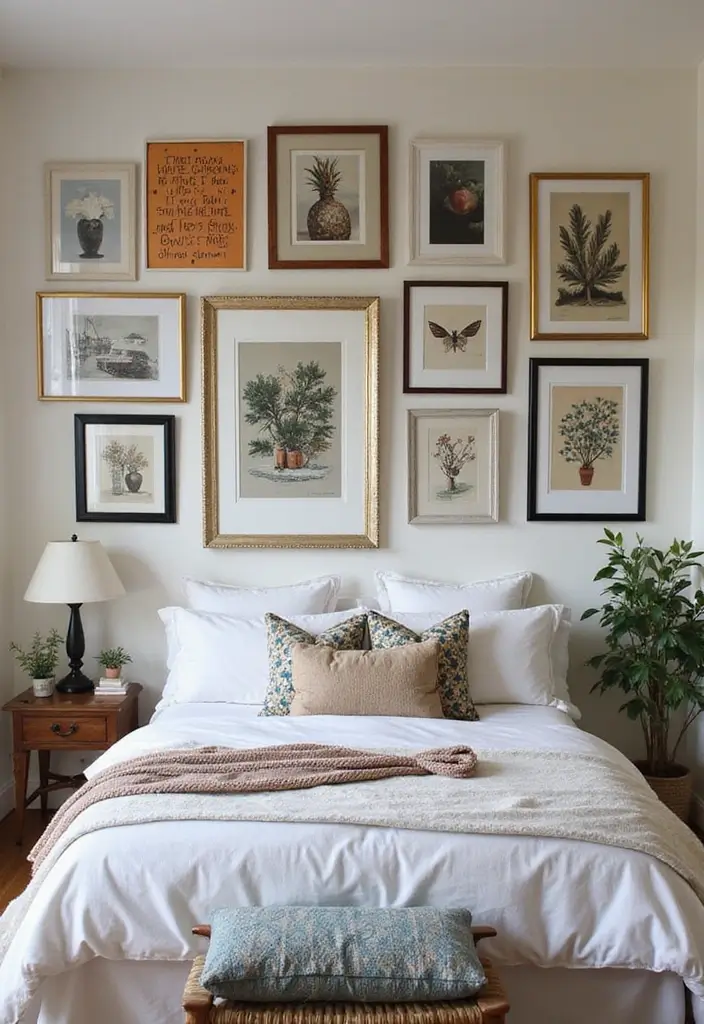 20 Cozy Bedroom Inspiration Ideas That Make Your Space Unbelievably Snug - 13. Funky Wall Art 1