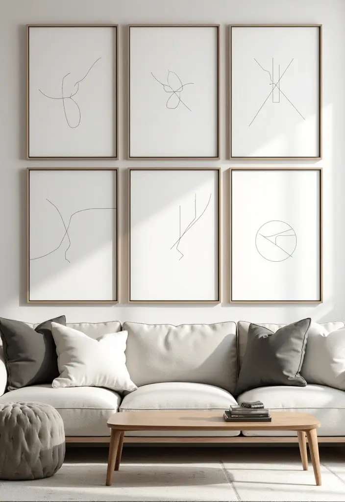 30 Jaw-Dropping Modern Wall Art Ideas to Elevate Your Living Room Instantly - 2. Minimalist Line Art 1