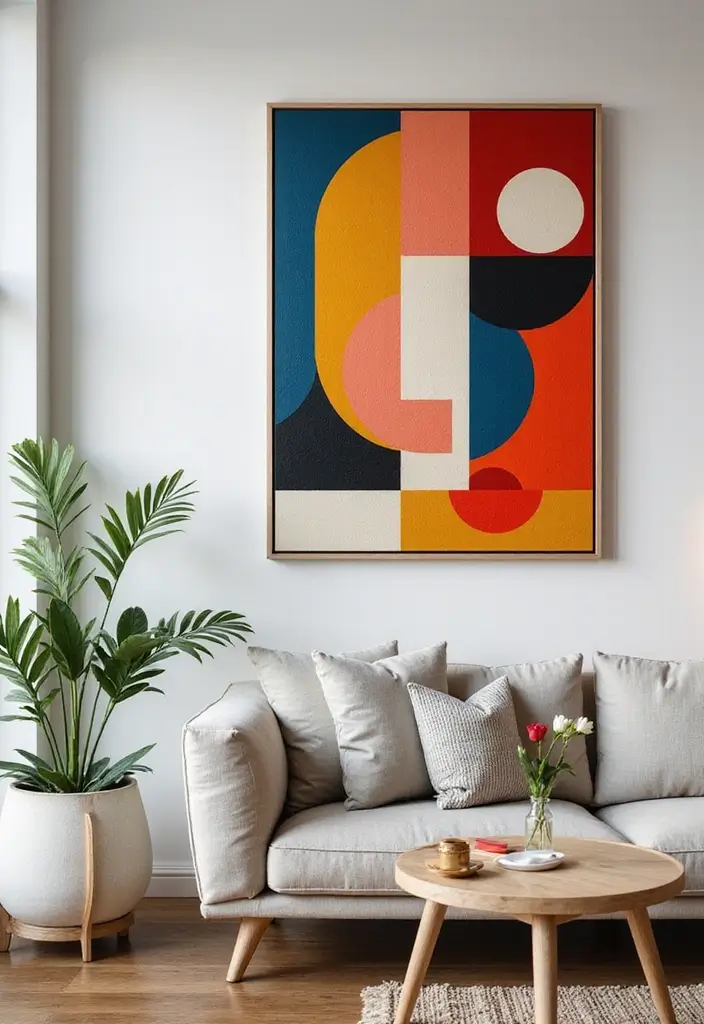 30 Jaw-Dropping Modern Wall Art Ideas to Elevate Your Living Room Instantly - 25. Color Block Art 1