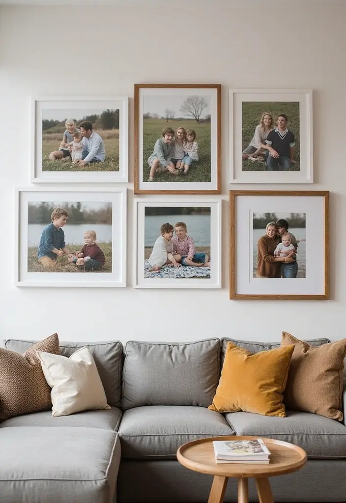 30 Jaw-Dropping Modern Wall Art Ideas to Elevate Your Living Room Instantly - 26. Personal Photo Art 1