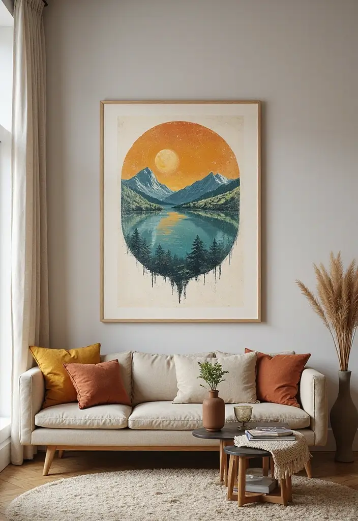 30 Jaw-Dropping Modern Wall Art Ideas to Elevate Your Living Room Instantly - 8. Vintage-Inspired Art 1