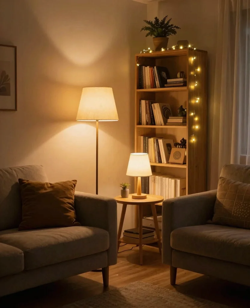 Cozy Small Space Decor Ideas to Transform Your Tiny Home into a Dreamy Retreat - 9. Add Ambient Lighting 1