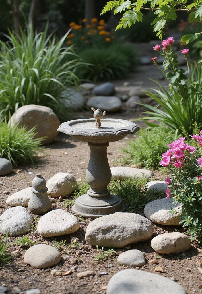 Step By Step: How to Create Stunning River Rock Landscaping for Your Garden - 7. Incorporating Decorative Elements 1