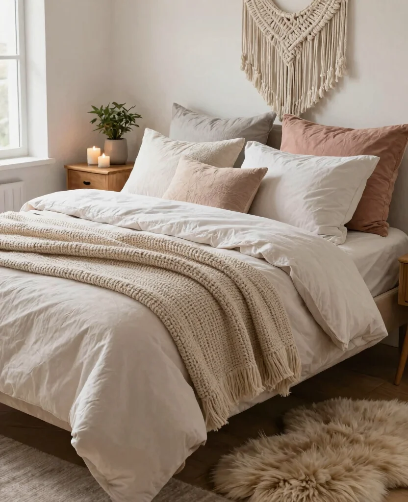 Stylish Small Space Bedroom Decor Ideas for Couples to Create Your Dream Retreat - 1. Layered Textures for Cozy Comfort 1