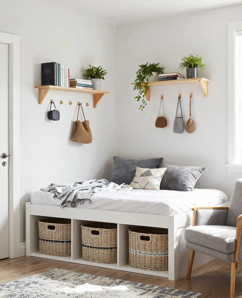 Stylish Small Space Bedroom Decor Ideas for Couples to Create Your Dream Retreat - 7. Creative Storage Solutions 1