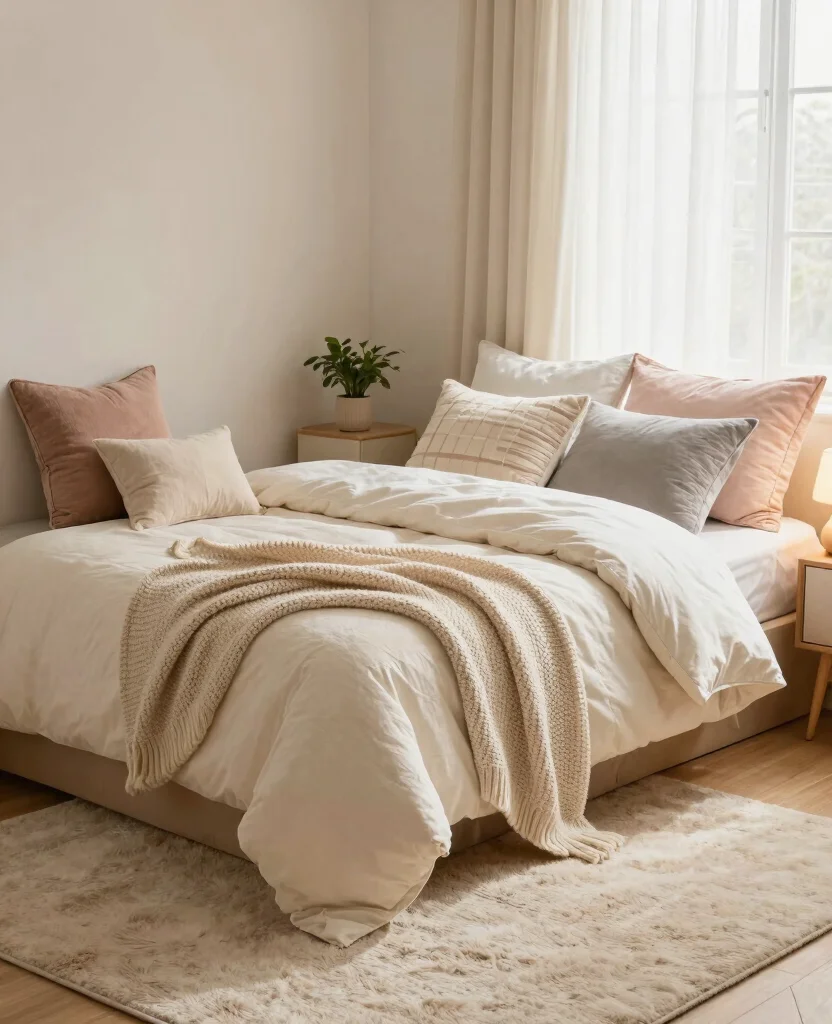 Transform Your Tiny Bedroom: Chic Small Space Decor Ideas for Cozy Comfort - 3. Cozy Textiles 1