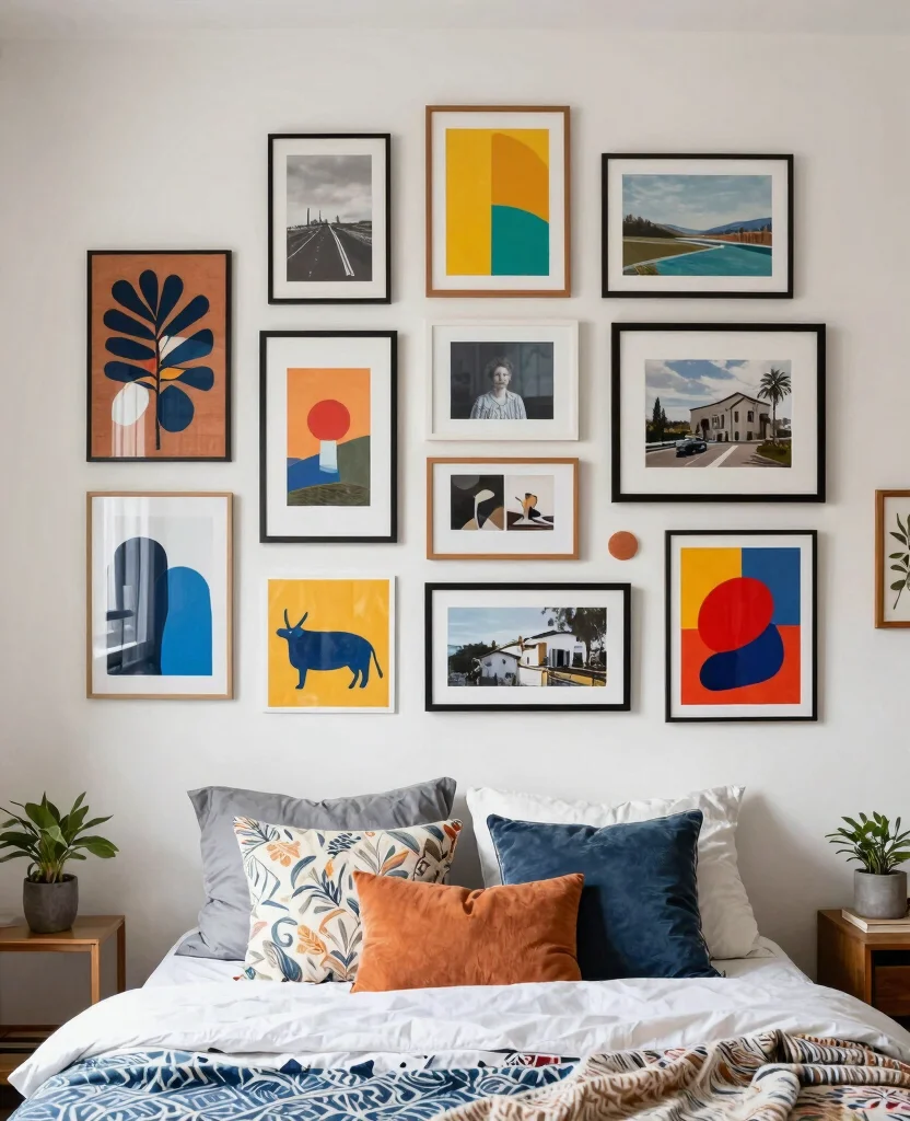 Transform Your Tiny Bedroom: Chic Small Space Decor Ideas for Cozy Comfort - 4. Creative Gallery Walls 1