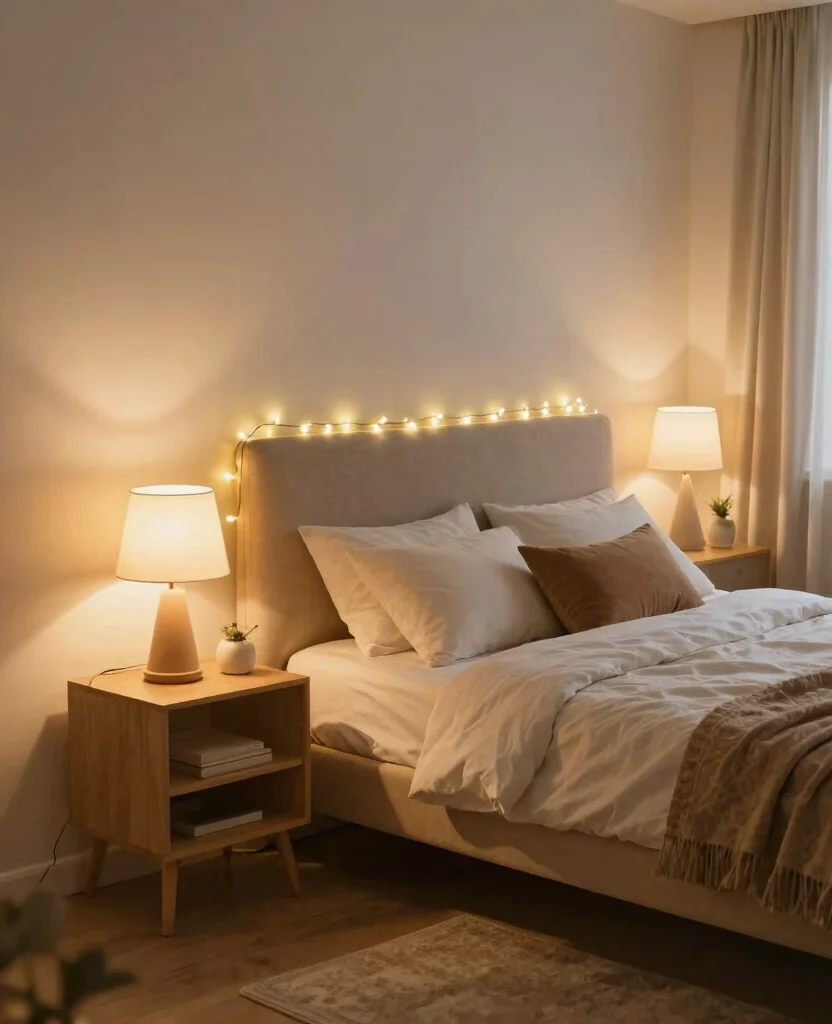 Transform Your Tiny Bedroom: Chic Small Space Decor Ideas for Cozy Comfort - 8. Soft Lighting Features 1