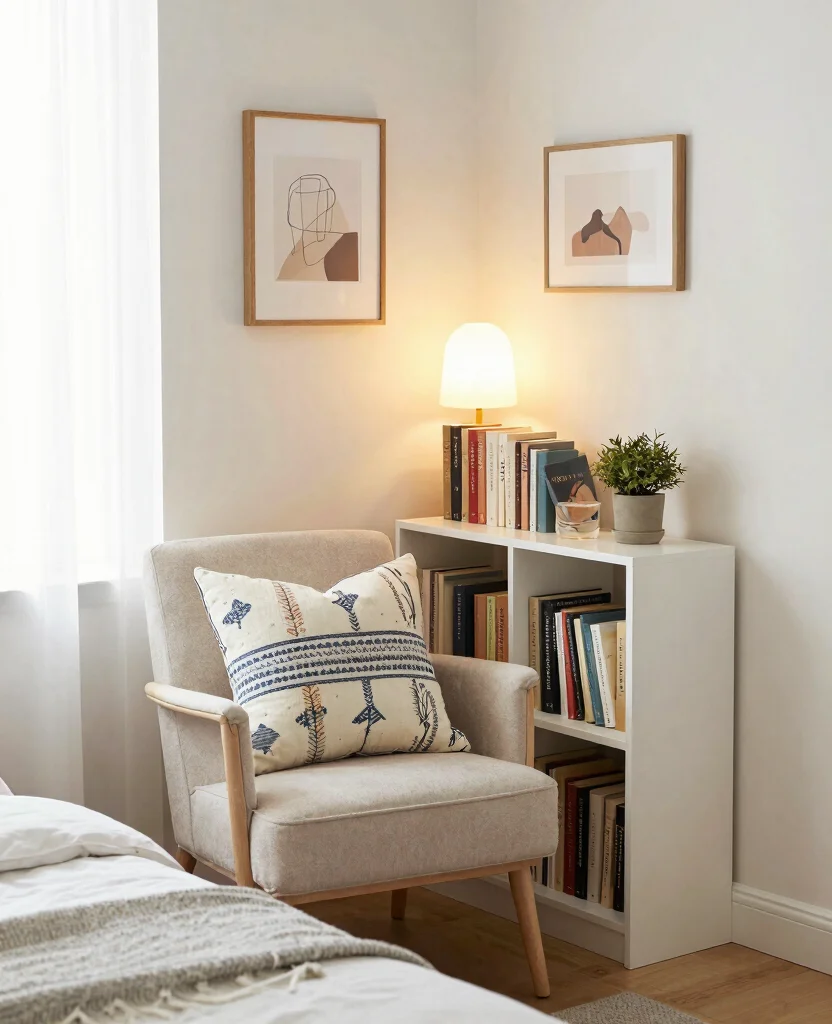 Transform Your Tiny Bedroom with Genius Small Space Organization Ideas - 5. Create a Cozy Reading Nook 1