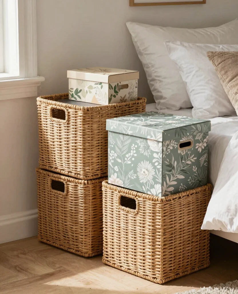 Transform Your Tiny Bedroom with Genius Small Space Organization Ideas - 7. Add Decorative Storage Options 1