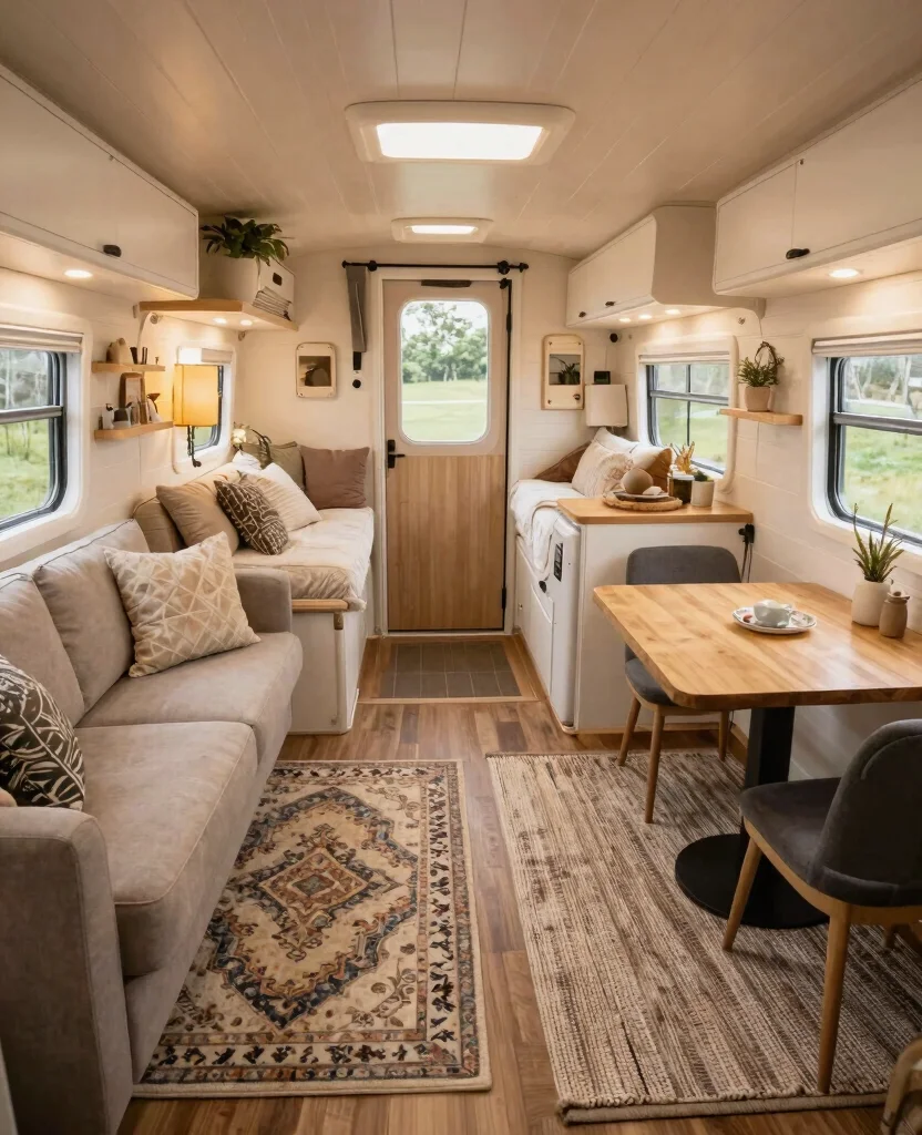 Transform Your Tiny Home: Creative Small Space Decor Ideas for Cozy Living - 6. Create Zones with Area Rugs 1