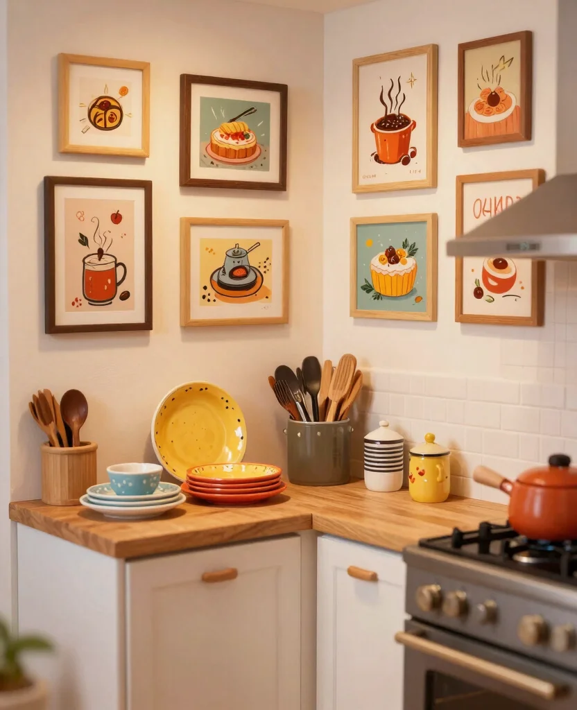 Transform Your Tiny Kitchen: Stunning Small Space Kitchen Decor Ideas You’ll Adore - 10. Personalize with Art and Decor 1