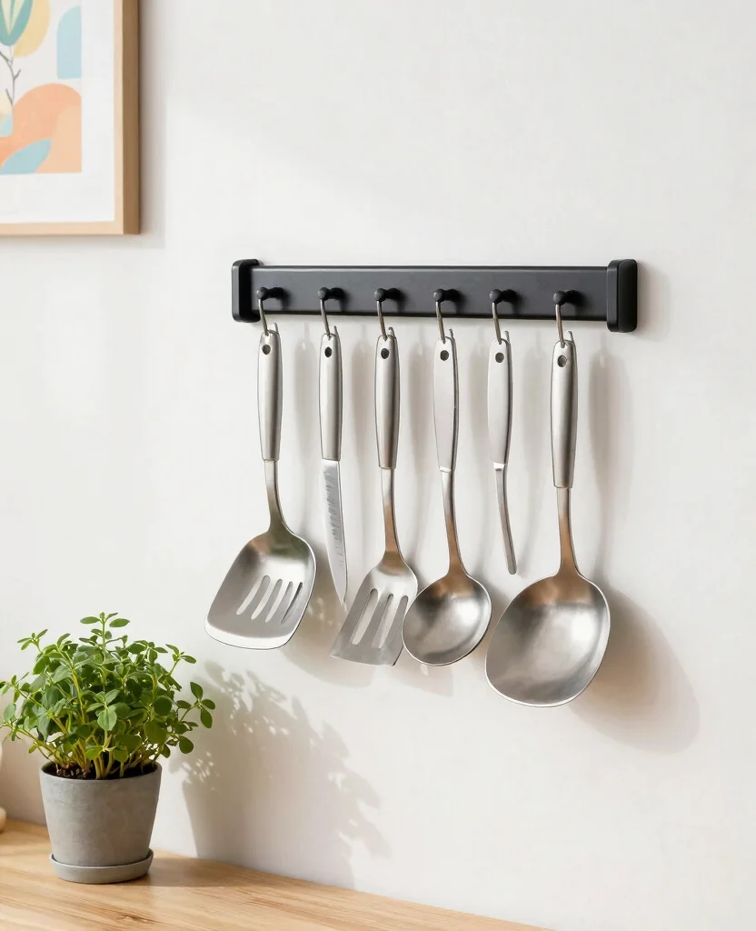 Transform Your Tiny Kitchen: Stunning Small Space Kitchen Decor Ideas You’ll Adore - 3. Use Magnetic Strips for Utensils 1