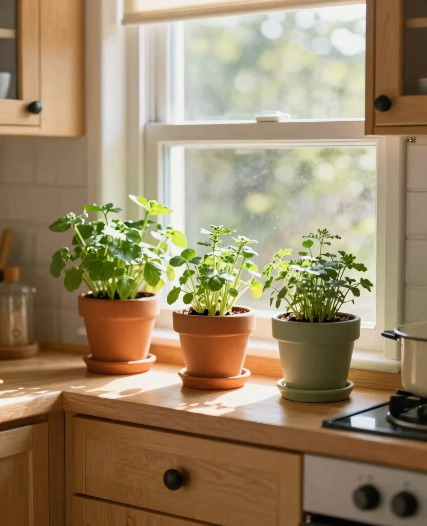 Transform Your Tiny Kitchen: Stunning Small Space Kitchen Decor Ideas You’ll Adore - 7. Add Greenery with Potted Herbs 1