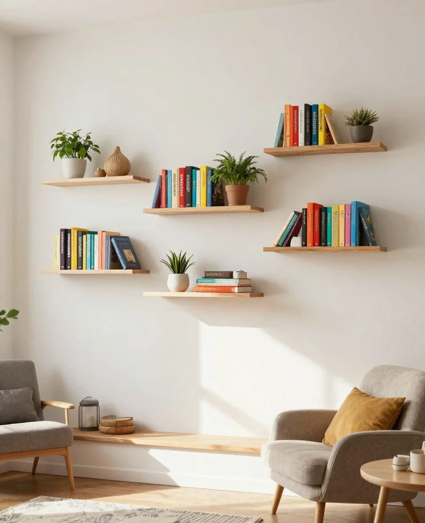 Transform Your Tiny Space: 10 Small Space Furniture Hacks You Need to Try Now! - 3. Wall-Mounted Shelves: Elevate Your Decor 1