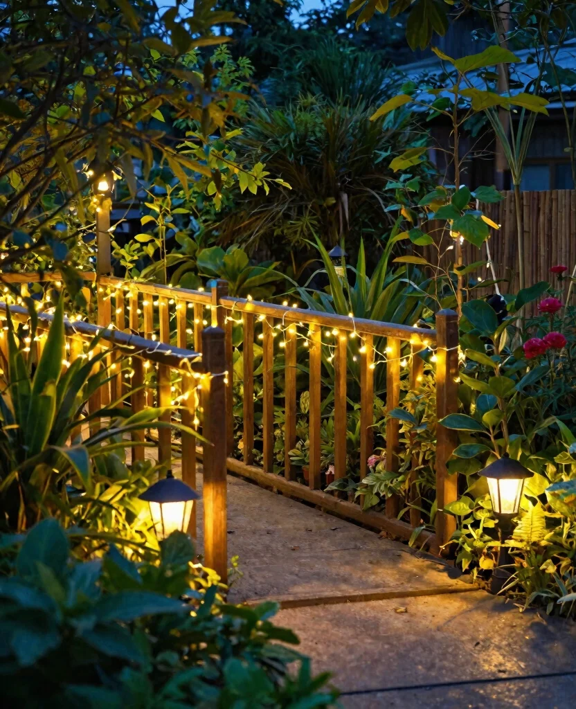 Transform Your Tiny Space: 15 Creative Small Space Garden Decor Ideas You'll Love - 7. Fairy Lights and Solar Lamps 1